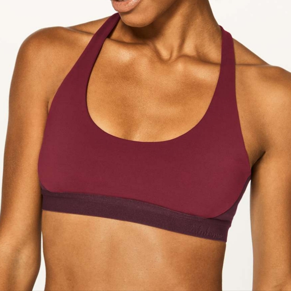 Lululemon Maroon Layered Sports Bra – Size 8